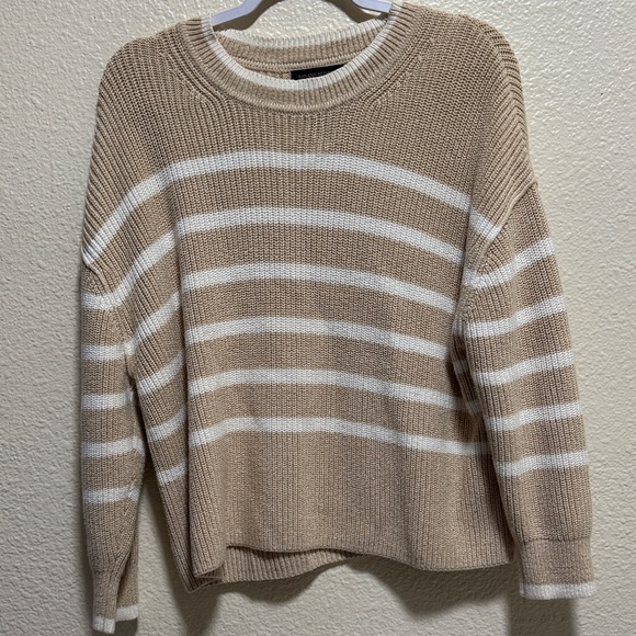 Banana Republic Sweaters - Banana Republic Beige and White Striped Sweater